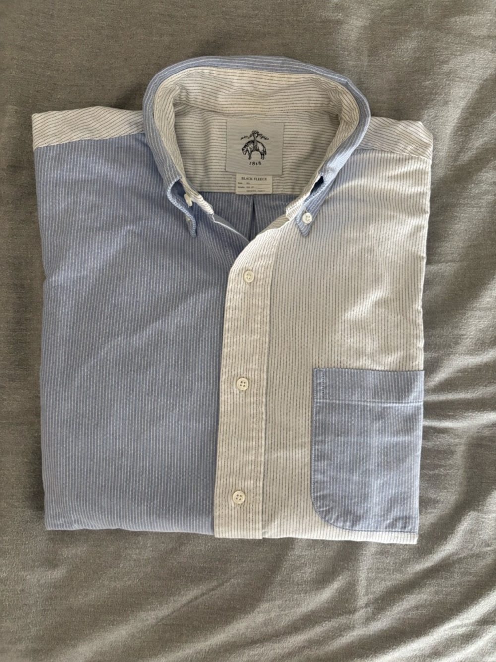 Brooks Brothers miUSA Black Fleece White Blue BB1 Fit Oxford